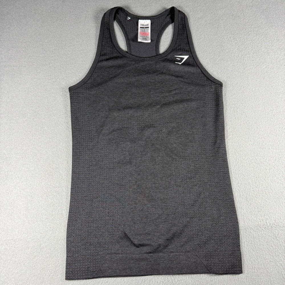 Gymshark Womens Vital Seamless Tank Top Small Black Marl Racerback Activewear